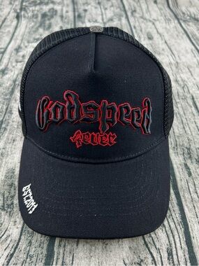Godspeed Forever Embroidered Black Trucker Hat